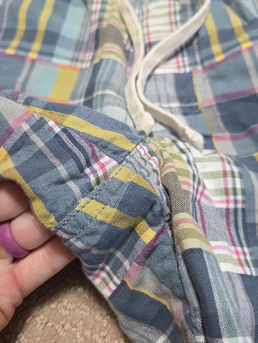J.Crew 6 dock short in Indian madras patchwork plaid Mens XS Summer Comfort